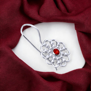 Red Stone Ball and Wire Round Studs