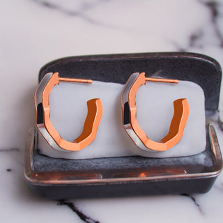 Crumpled Two Tone Half Earrings