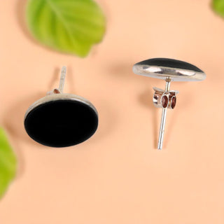 Jet Black Round Studs