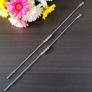 Light Pink And Silver Ball Round Chain