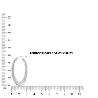 Striated Wire Oval Sleek Hoops