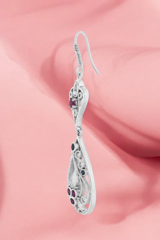 Floral Pendant Drop Earrings