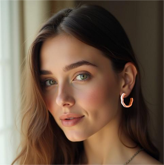Crumpled Two Tone Half Earrings
