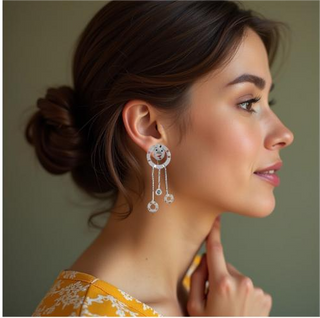 Triple Drop Circle Earrings
