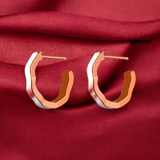 Crumpled Two Tone Half Earrings