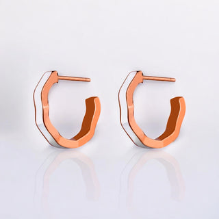 Crumpled Two Tone Half Earrings